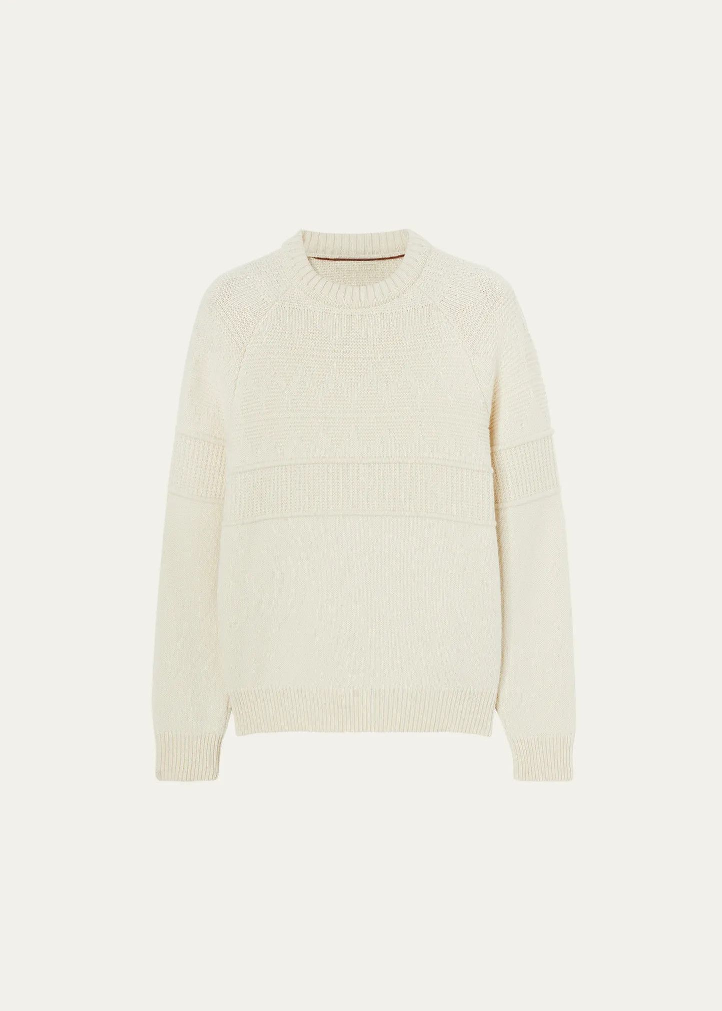 Loro Piana o1w1db10724 Aletsch Crew Neck Sweater in Ivory Size US XL / EU 56 / 4 - 1 Thumbnail
