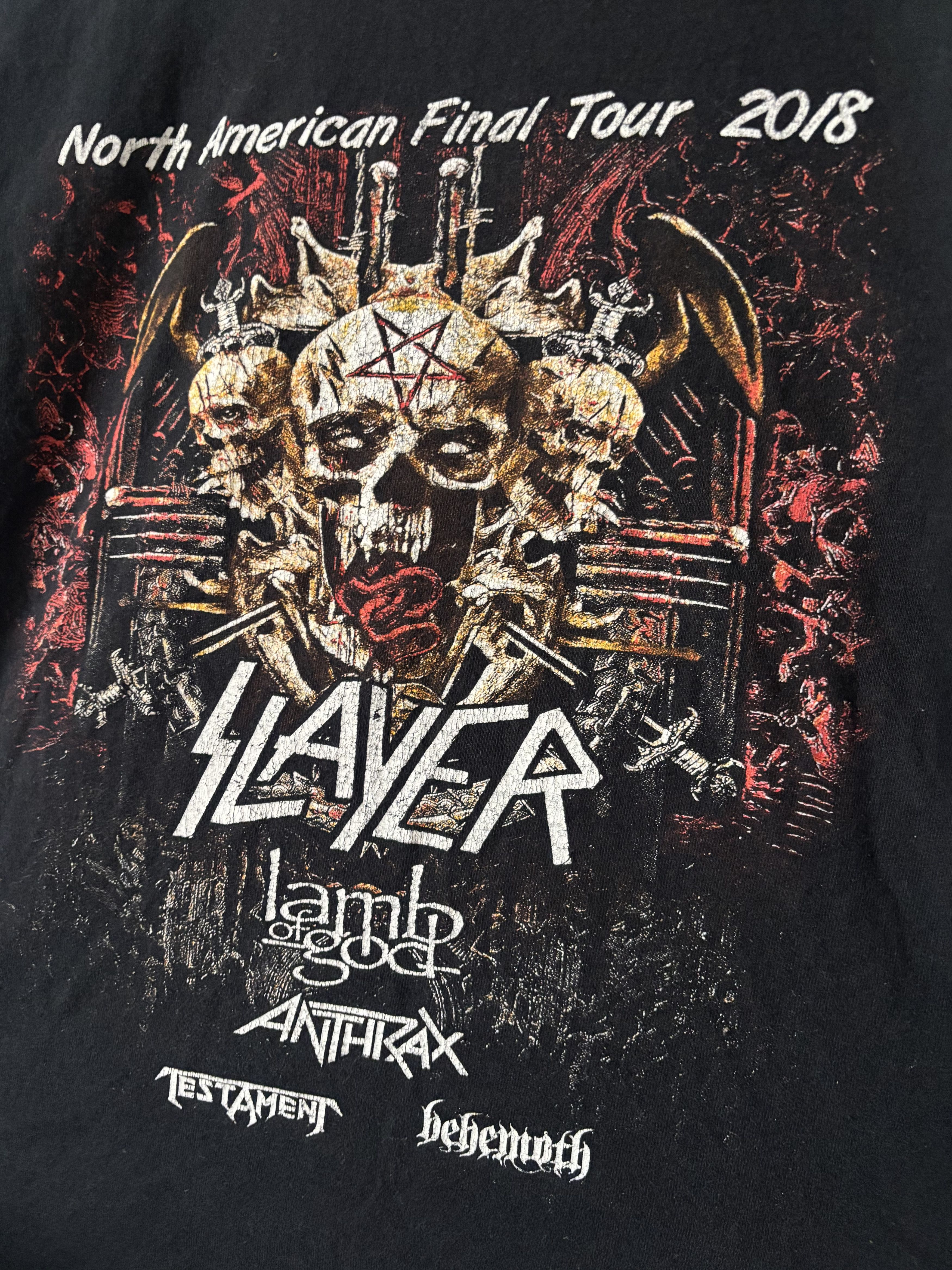 Slayer Slayer Tour Tee 2018 Black Lamb of God Behemoth Medium M Size US M / EU 48-50 / 2 - 3 Thumbnail