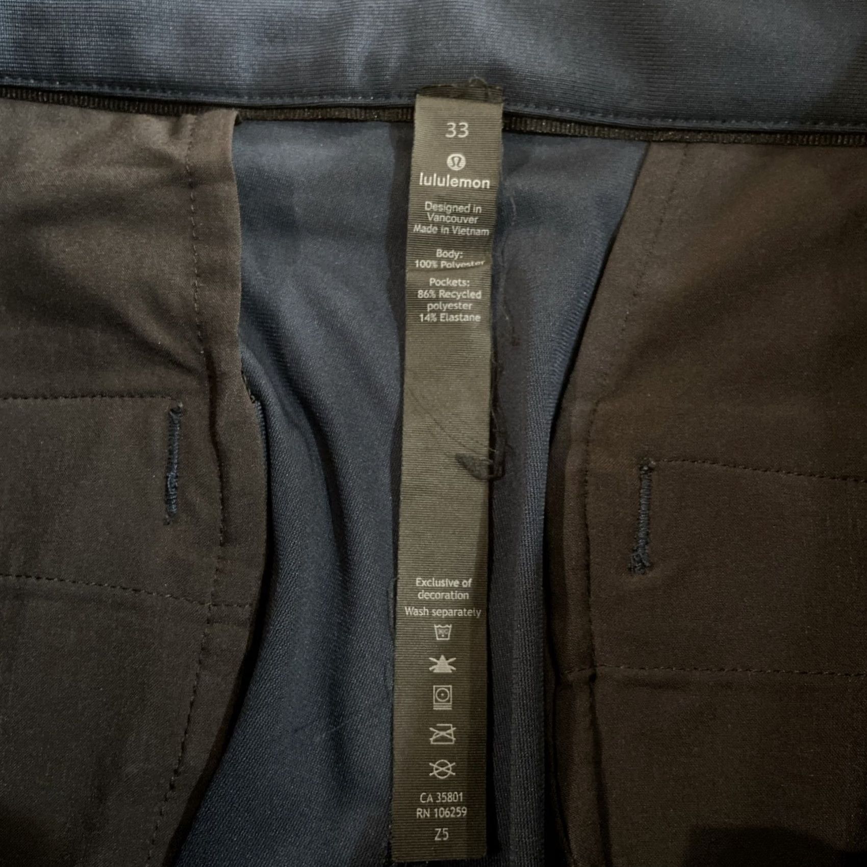 Lululemon Lululemon Mens Pants 33 Khaki Navy Blue Z5 Golf Commission Size US 33 - 2 Thumbnail
