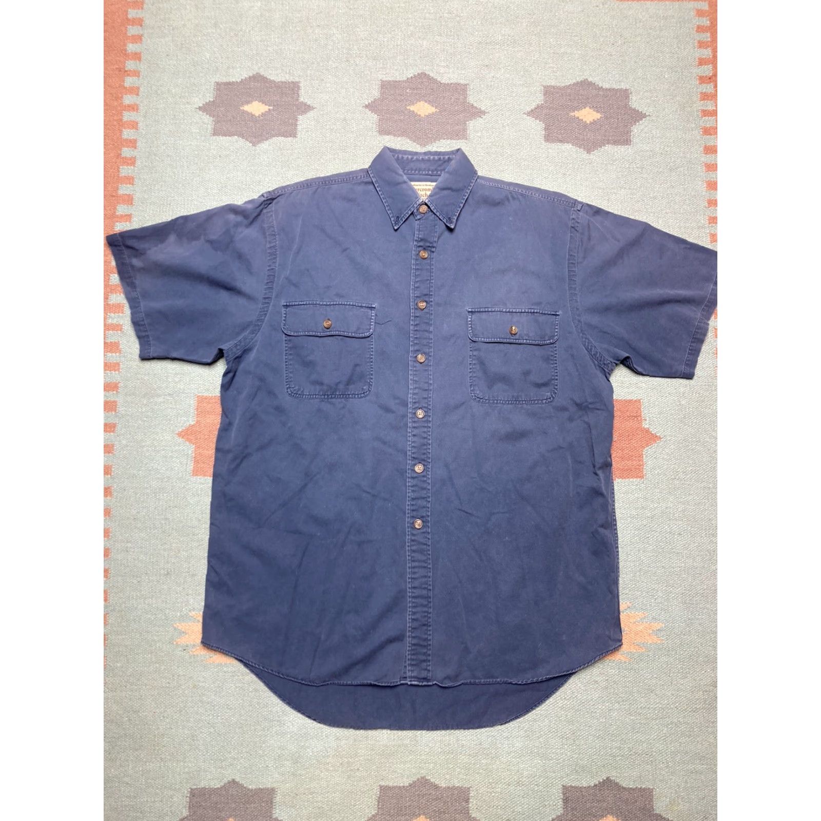 Vintage VINTAGE Abercrombie and fitch Button-Up Shirt Cotton Twill Blue Casual Golf Men’s Medium Size US M / EU 48-50 / 2 - 2 Thumbnail