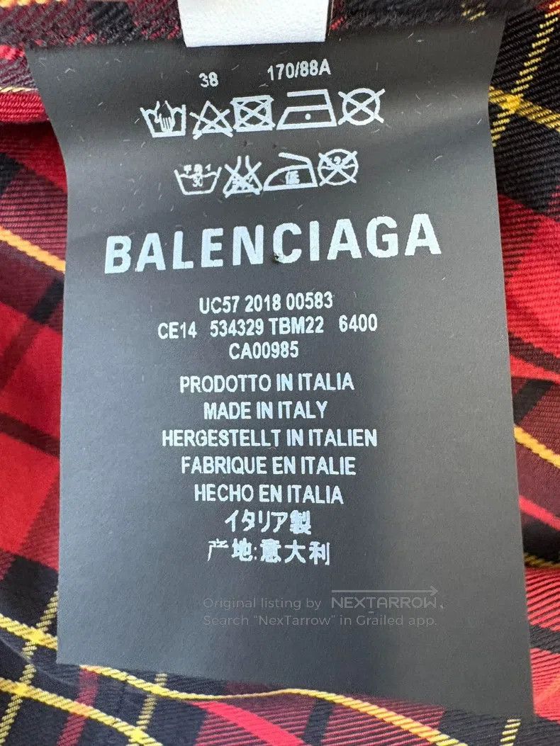 Balenciaga Balenciaga Red Plaid Hooded Zip-Up Shirt Jacket, Size 38 Size XS / US 0-2 / IT 36-38 - 8 Thumbnail