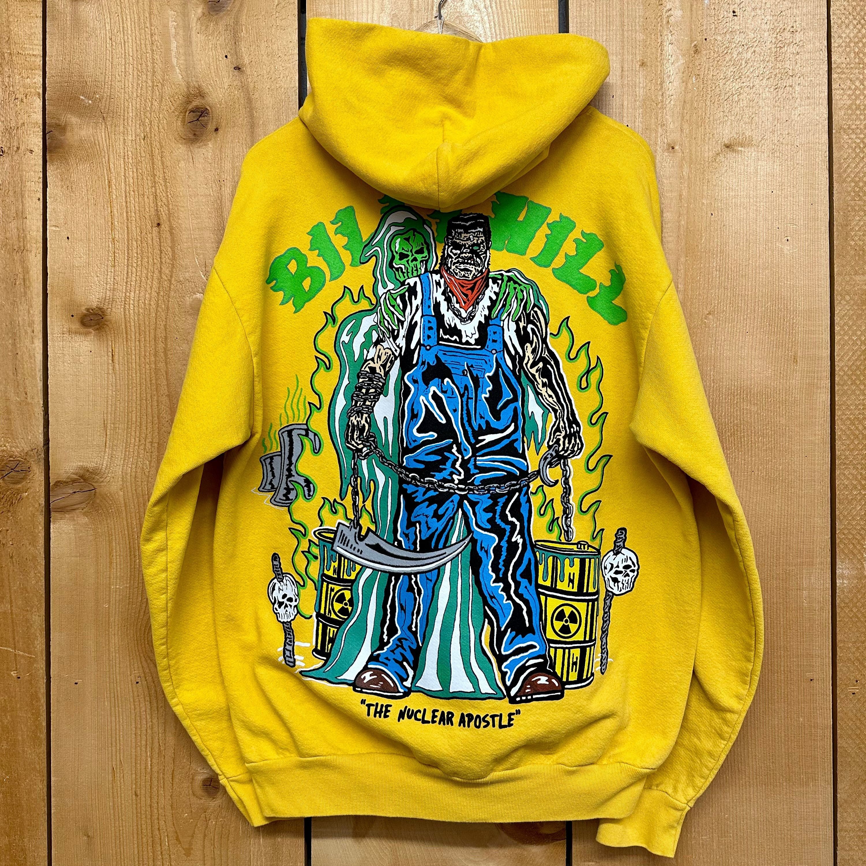 Image of Billy Hill Warren Lotas Nuclear Apostle Hoodie Yellow, Men's (Size 2XL)