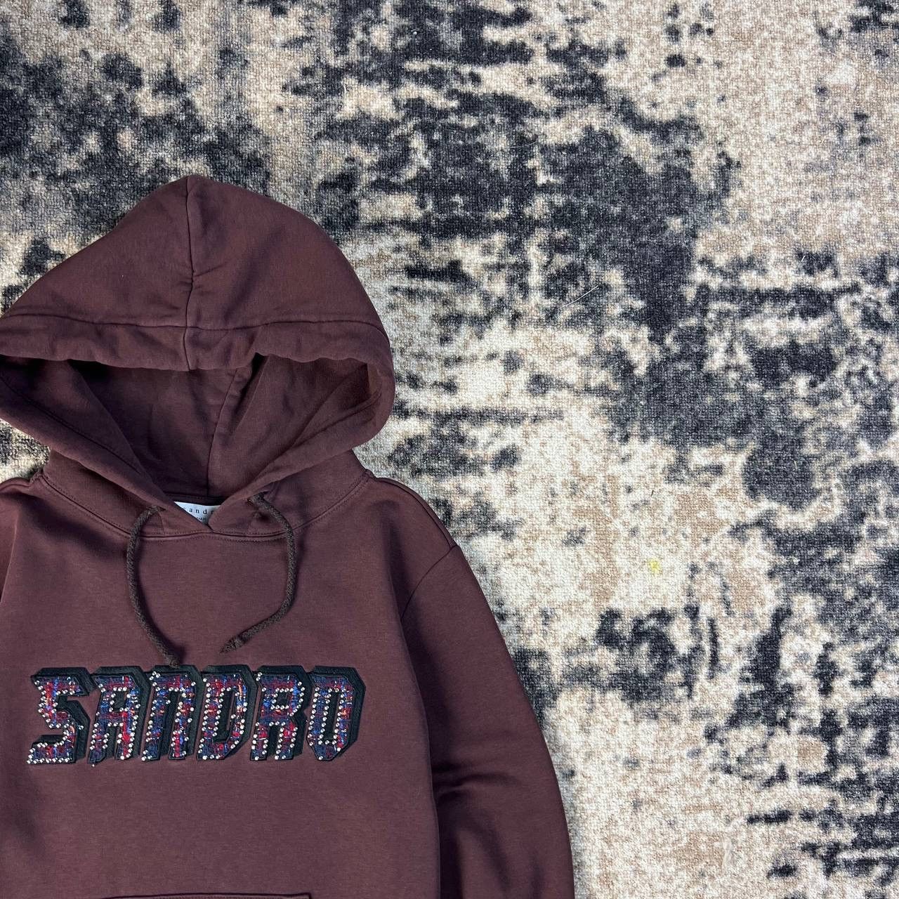 Sandro Sandro Paris Big Embroidered Logo Luxury Hoodie Size S / US 4 / IT 40 - 2 Thumbnail