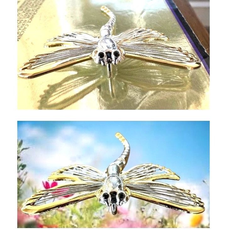 Handmade Dragonfly Pendant Brooch Pin Filigree New Firefly Jewelry F Size ONE SIZE - 6 Thumbnail