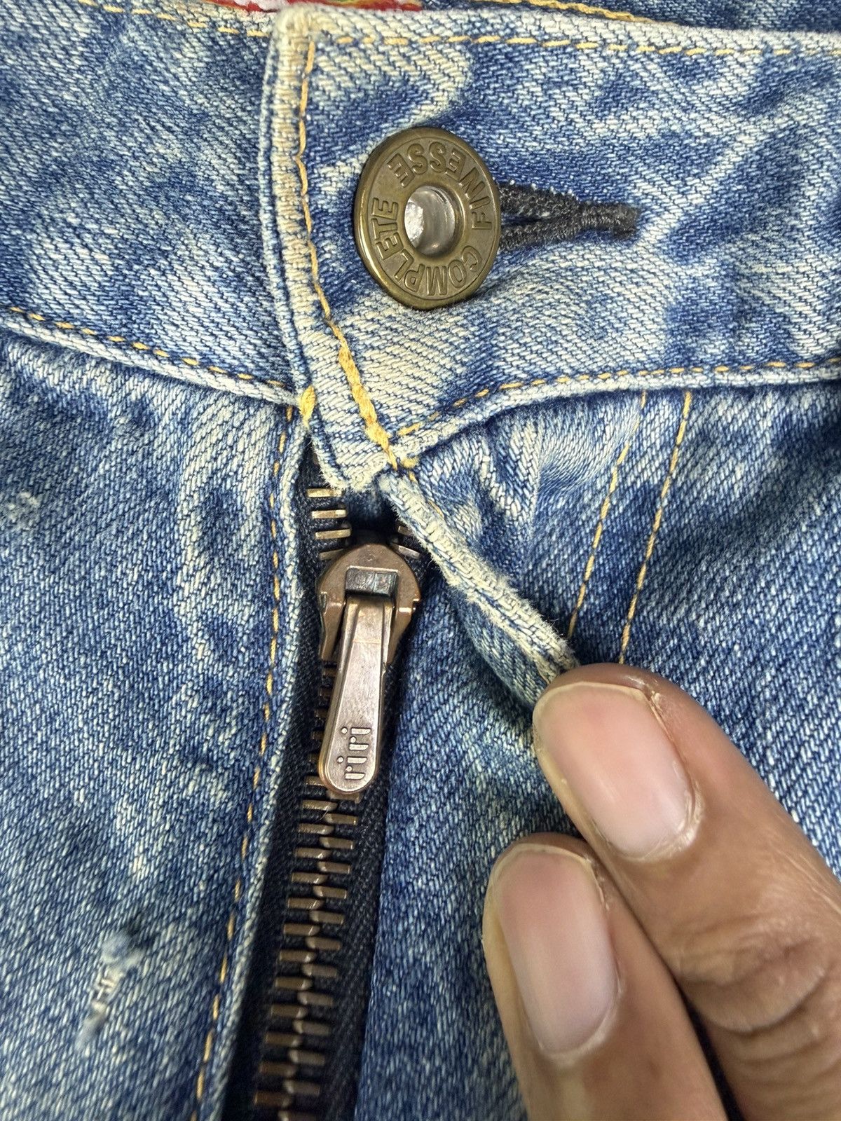 Japanese Brand Vintage Complete Finesse Rainbow Selvedge Mudwash Jeans Size US 32 / EU 48 - 5 Thumbnail