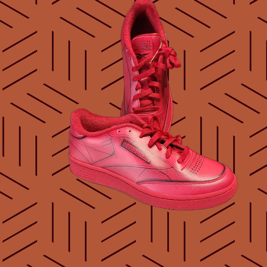 Reebok Reebok x Maison Margiela Club C Paris Red Leather Sneakers Sz 9 Mens Low Top Size US 9 / EU 42 - 1 Thumbnail