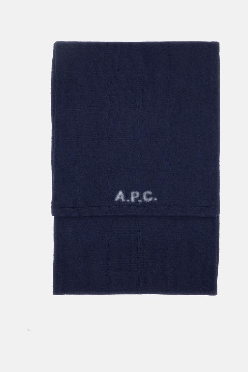 A.P.C. o1mle1125 Size: OS / Unisex William Scarf in Navy Blue Size ONE SIZE - 1 Preview