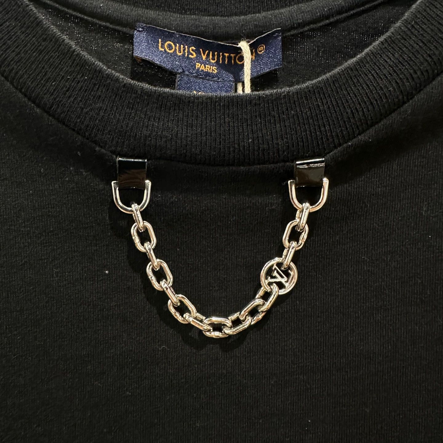 Louis Vuitton LV chain slogan short sleeve xxl cotton apr671 Size XXL / US 16-18 / IT 52-54 - 6 Thumbnail