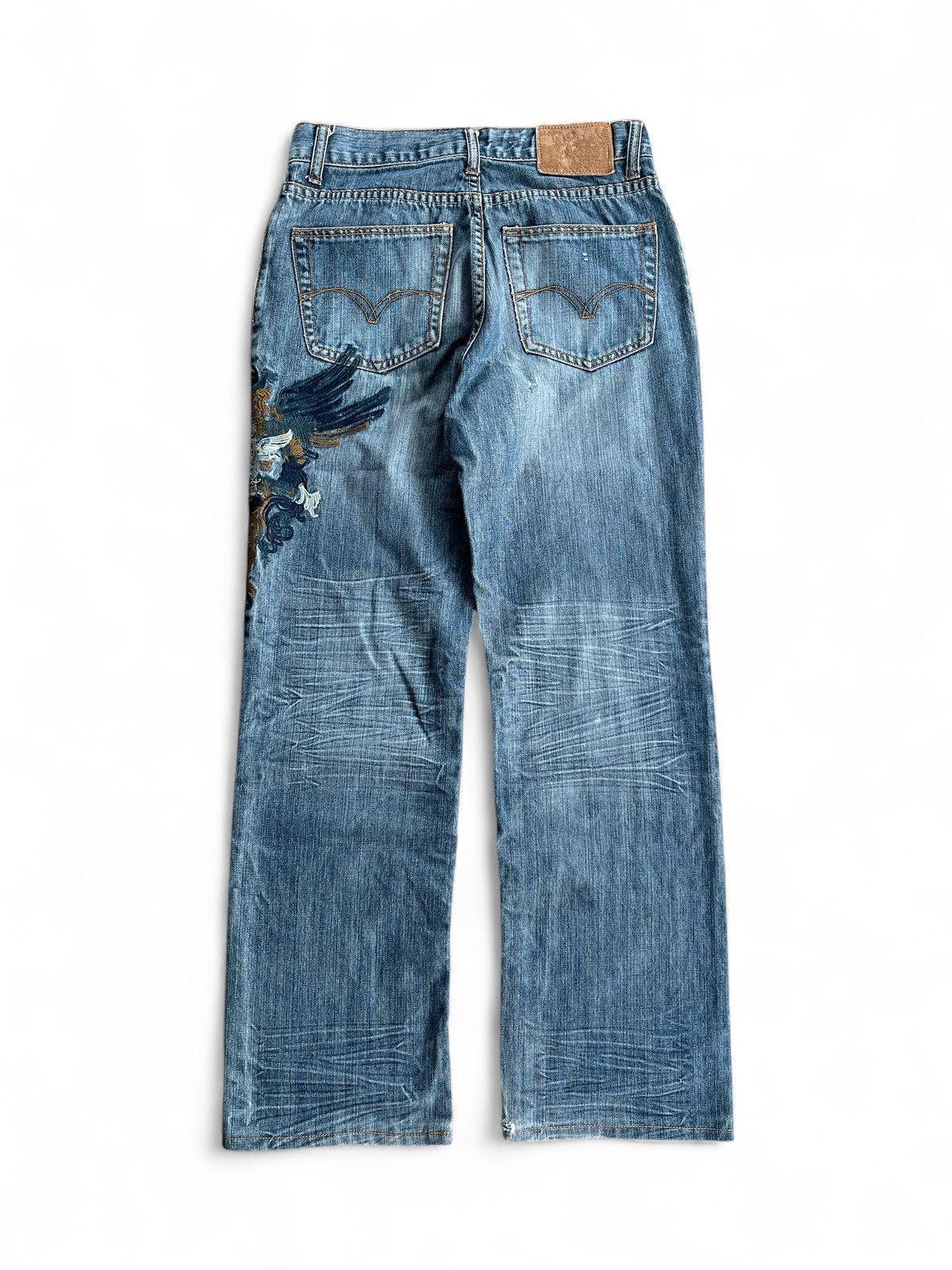 Japanese Brand DAPPER Light Blue STRAIGHT Jeans w/ Unique Embroidery Size US 30 / EU 46 - 7 Thumbnail