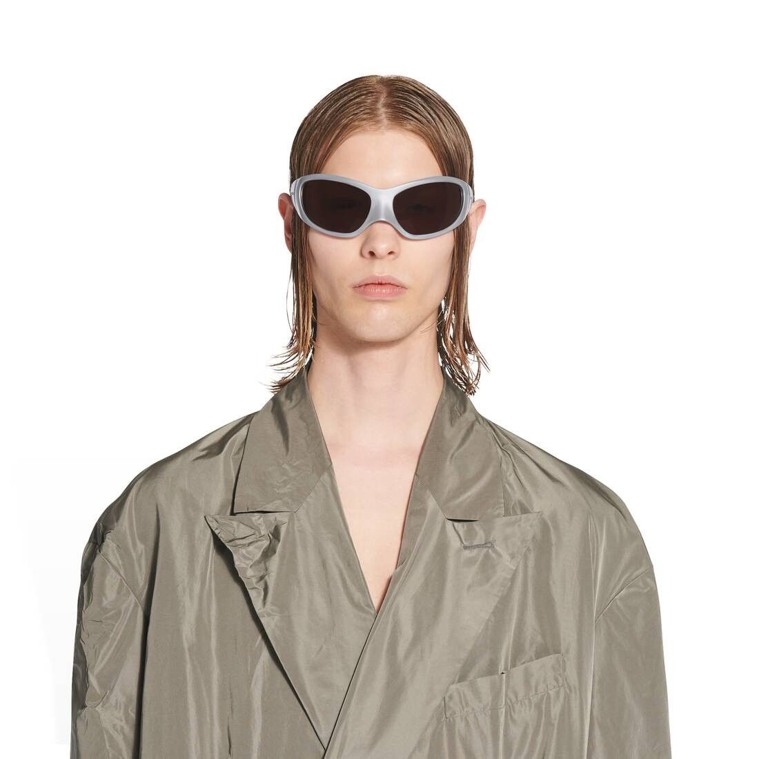Balenciaga o1la1rc1a0725 Size: OS / Skin XXL Cat Sunglasses in Silver Size ONE SIZE - 5 Thumbnail
