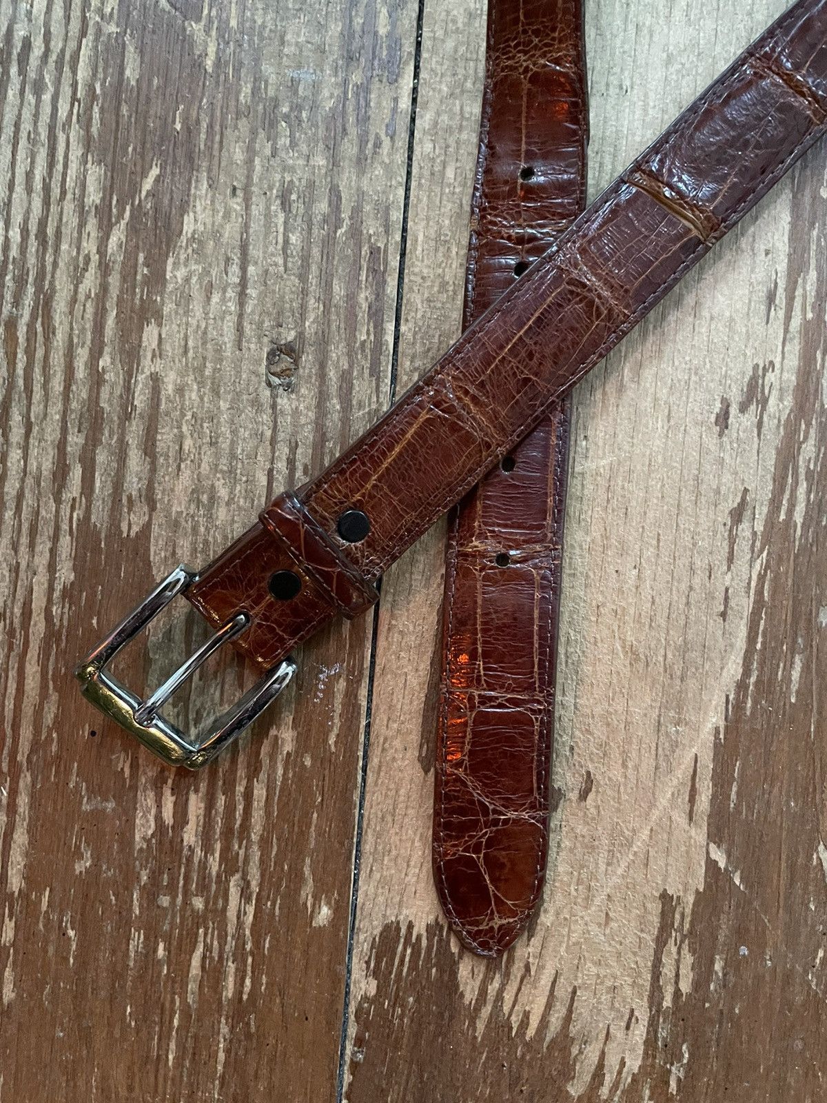 100% genuine alligator leather belt handmade in Texas