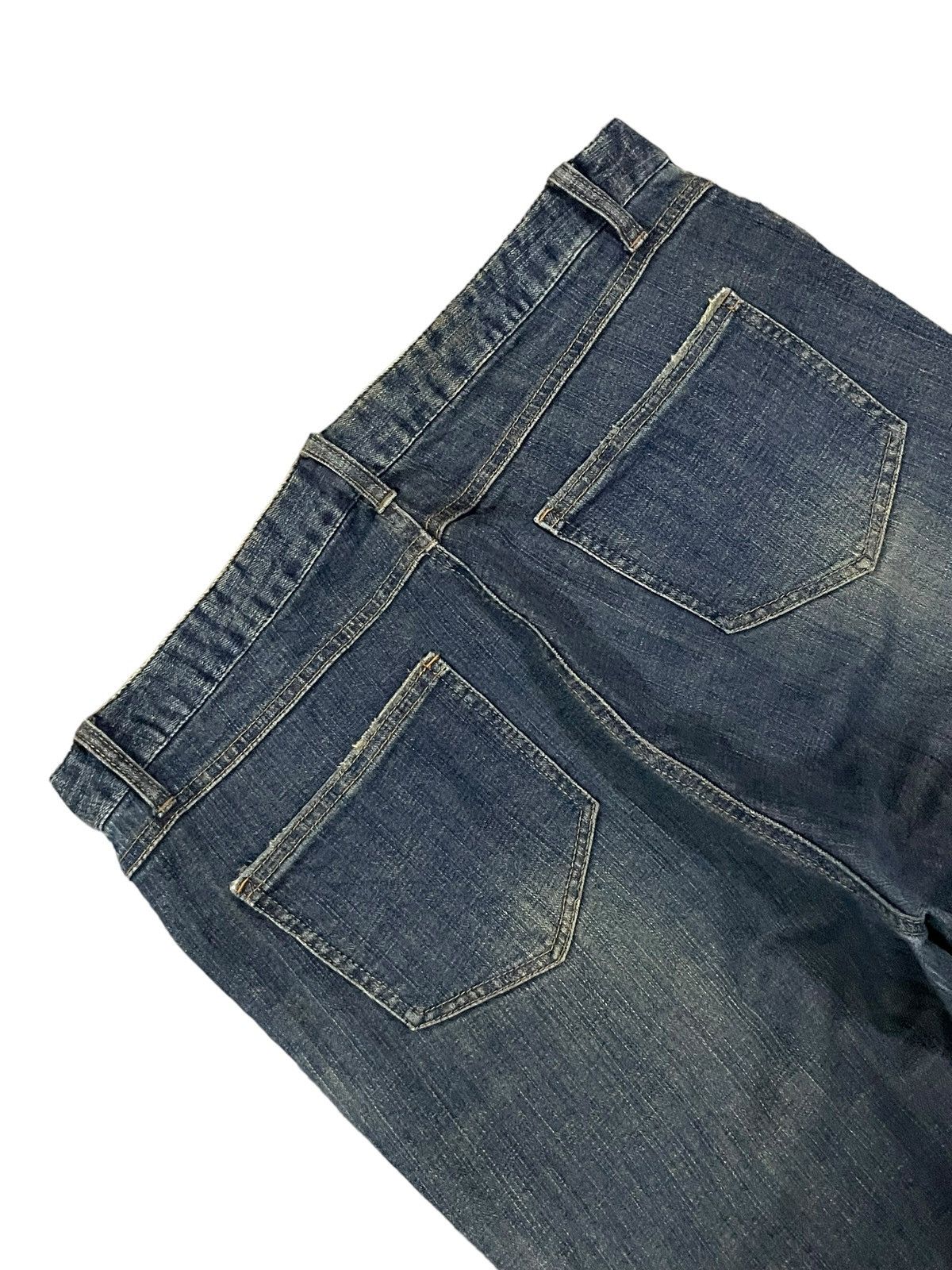 POST ARCHIVE FACTION (PAF) Vintage Japanese Bush Pants Mud Wash Distressed Flare Jeans Size US 34 / EU 50 - 10 Thumbnail