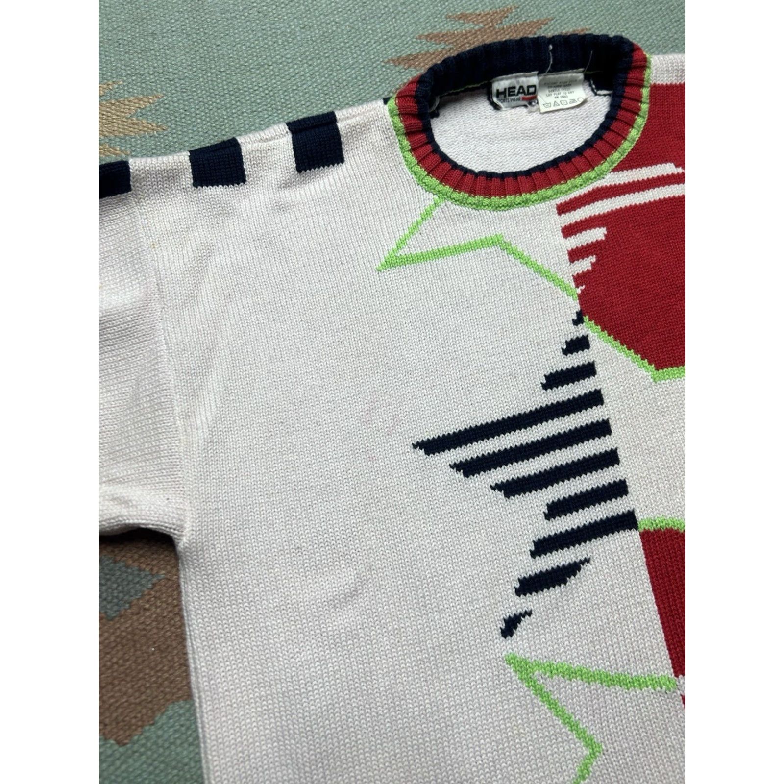 Vintage VINTAGE 80s HEAD Sportswear Knit Sweater Shirt Snow Ski Cotton Stars Boxy M Medium Mens Size M / US 6-8 / IT 42-44 - 5 Thumbnail