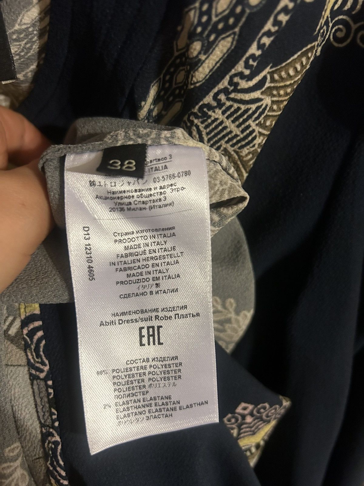 Etro ETRO Printed crepe de chine midi dress size IT 38 MSRP $1790 Size XS / US 0-2 / IT 36-38 - 5 Thumbnail