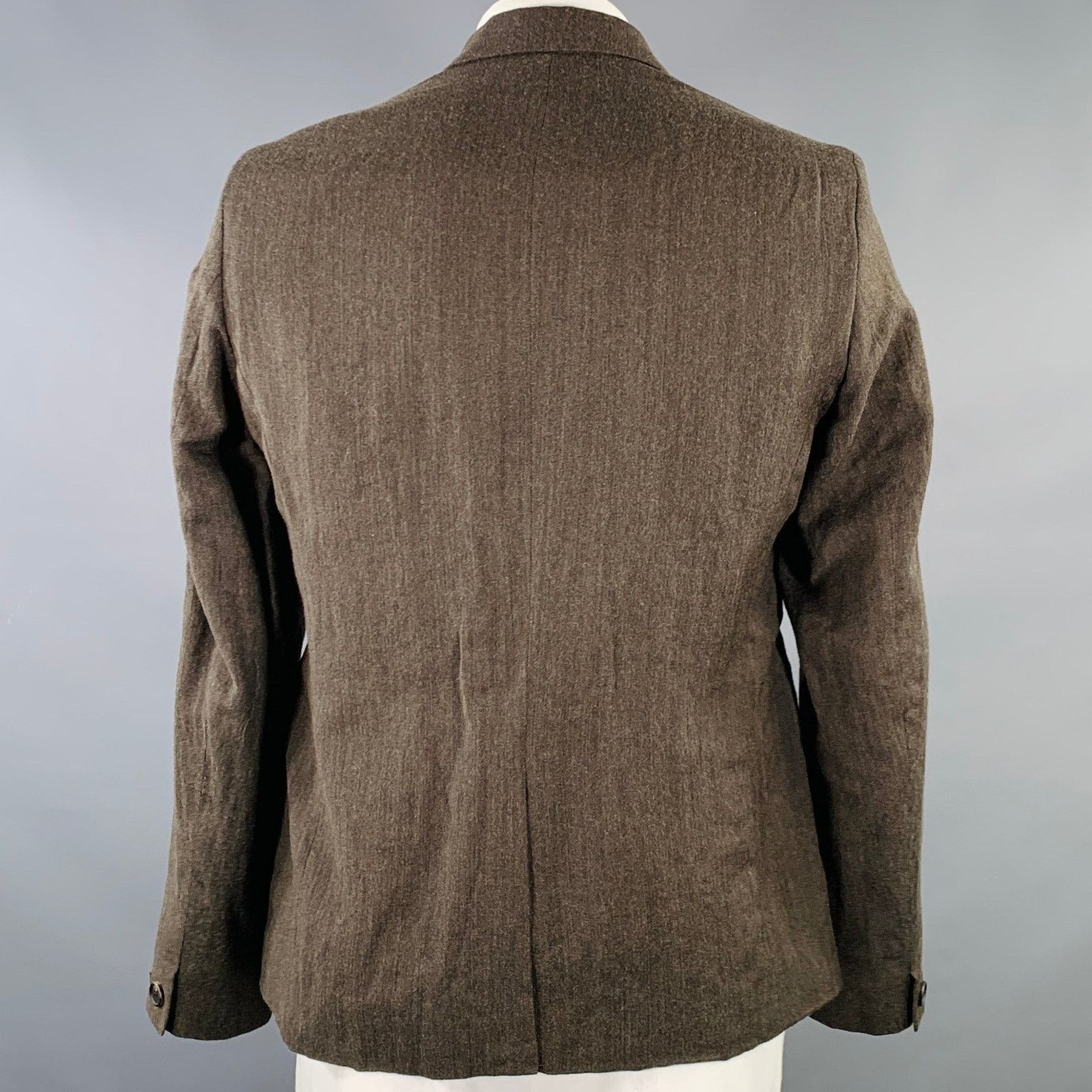 Allsaints ALLSAINTS Size 42 Brown Herringbone Wool Linen Jacket Size US XS / EU 42 / 0 - 3 Thumbnail