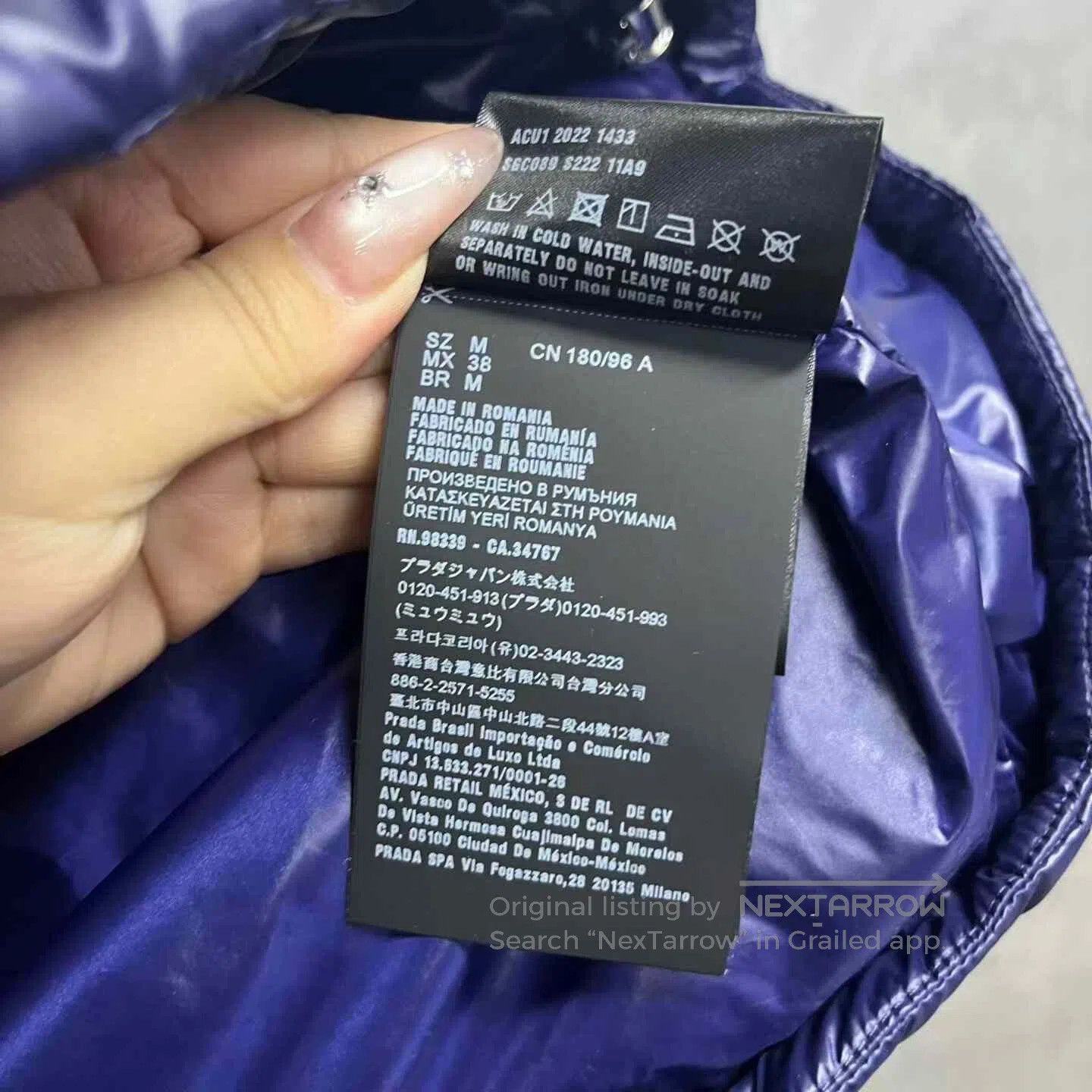Prada Prada Blue Quilted Logo Jacket. Size US M / EU 48-50 / 2 - 3 Thumbnail