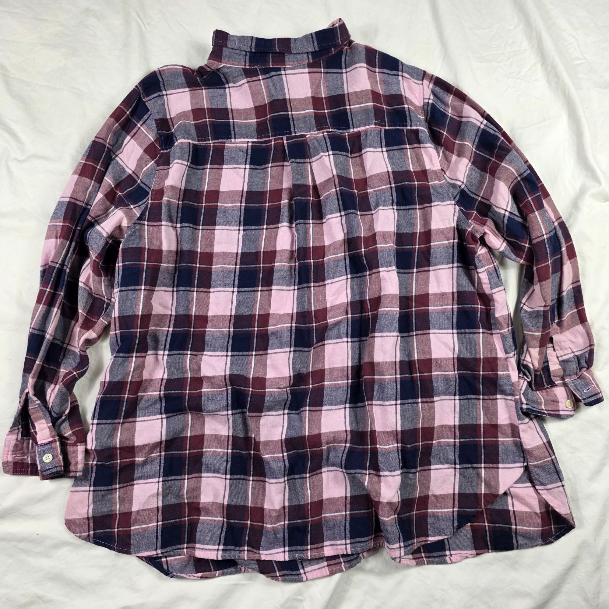 Old Navy Old Navy The Classic Shirt Womens 3X Plus Pink Blue Plaid Bu Size 3XL / US 20-22 - 2 Thumbnail