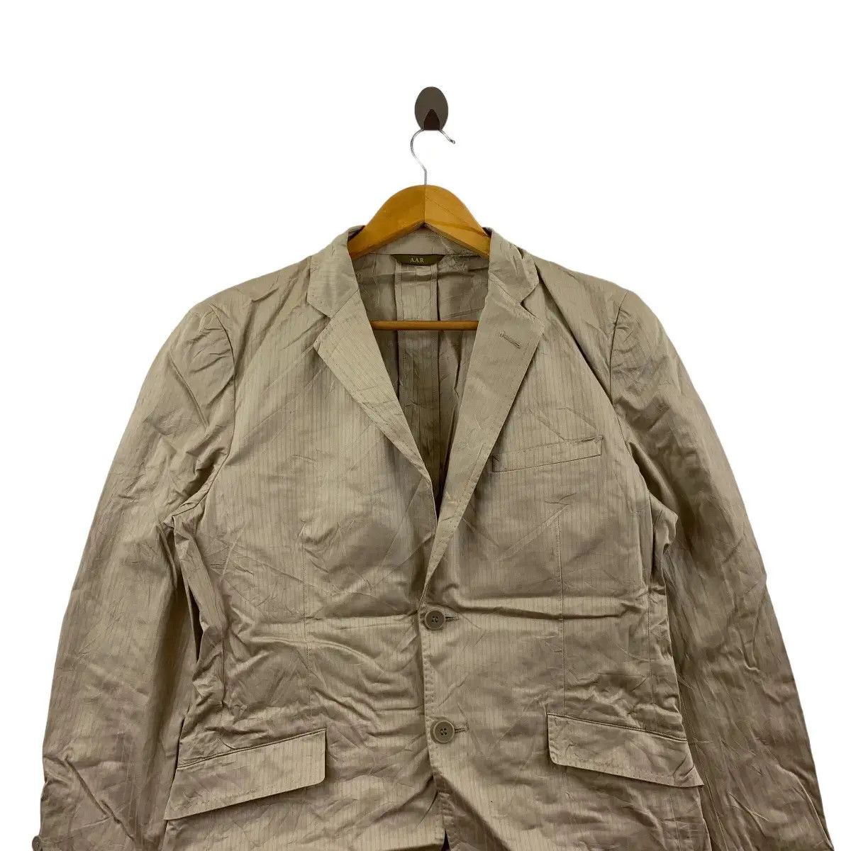 Yohji Yamamoto Vintage YOHJI YAMAMOTO x AAR 2 Button Beige Blazer Sport Size 42R - 3 Thumbnail