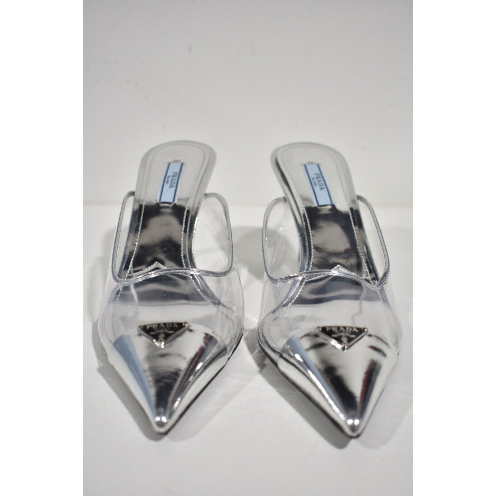 Prada Modellerie PVC Backless Pointed Sandal Mule Heel Pump 38 Size US 8 / IT 38 - 5 Thumbnail