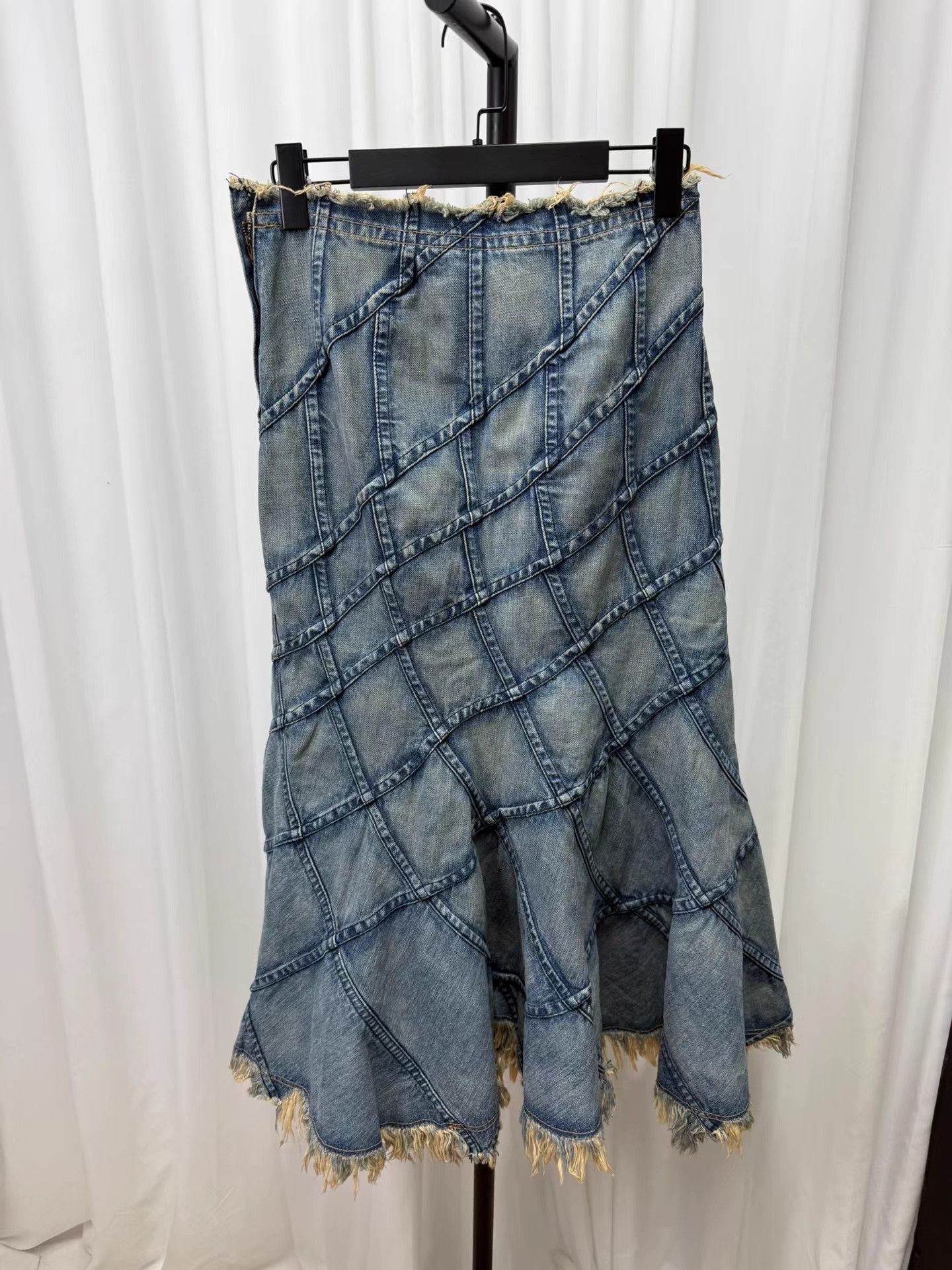 Junya Watanabe Junya Watanabe 2005SS Plaid Washed Fishtail Skirt K20 Size 34" / US 12 / IT 48 - 4 Thumbnail