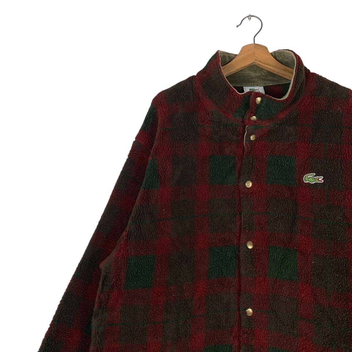 Lacoste LACOSTE Red Tartan Checked Fleece Jacket #1279-C58 Size US XL / EU 56 / 4 - 6 Thumbnail