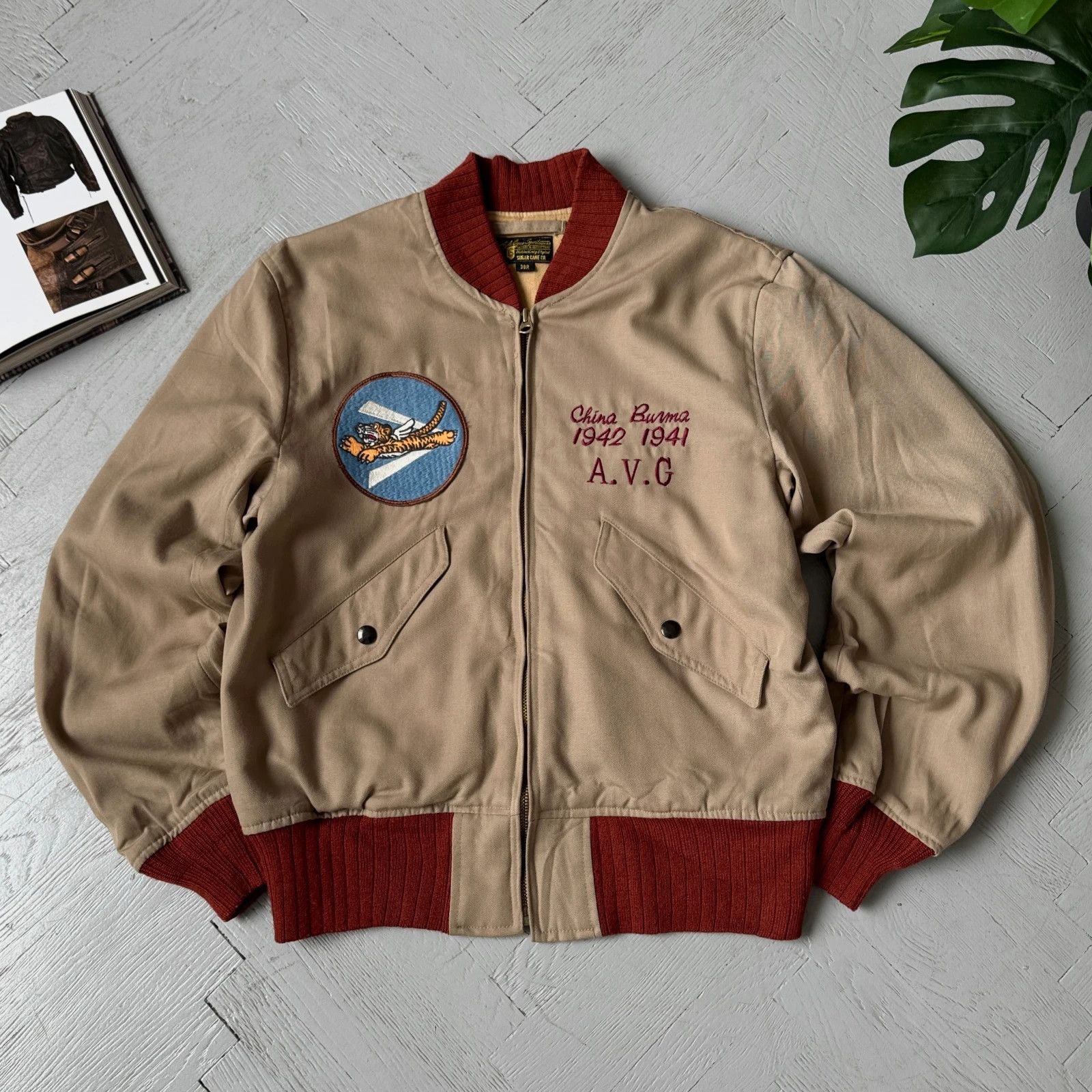 Vintage American Vintage Sugar Cane 60s Style Bomber Jacket Size US S / EU 44-46 / 1 - 1 Thumbnail