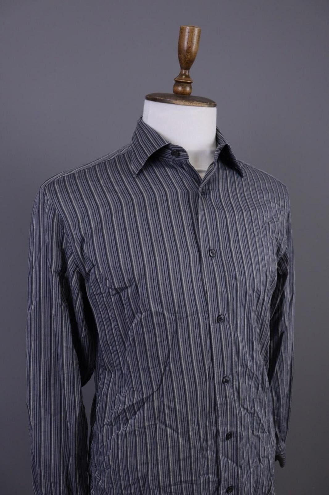Ermenegildo Zegna Zegna City Blue Stripe Button Down Shirt Size 3 / M Size US M / EU 48-50 / 2 - 6 Thumbnail