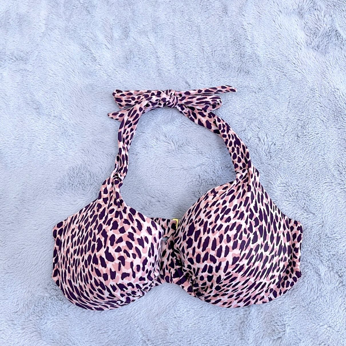 Victoria's Secret Victorias Secret Swim Halter Bikini Bra Animal Underwire 34C Size ONE SIZE - 1 Thumbnail