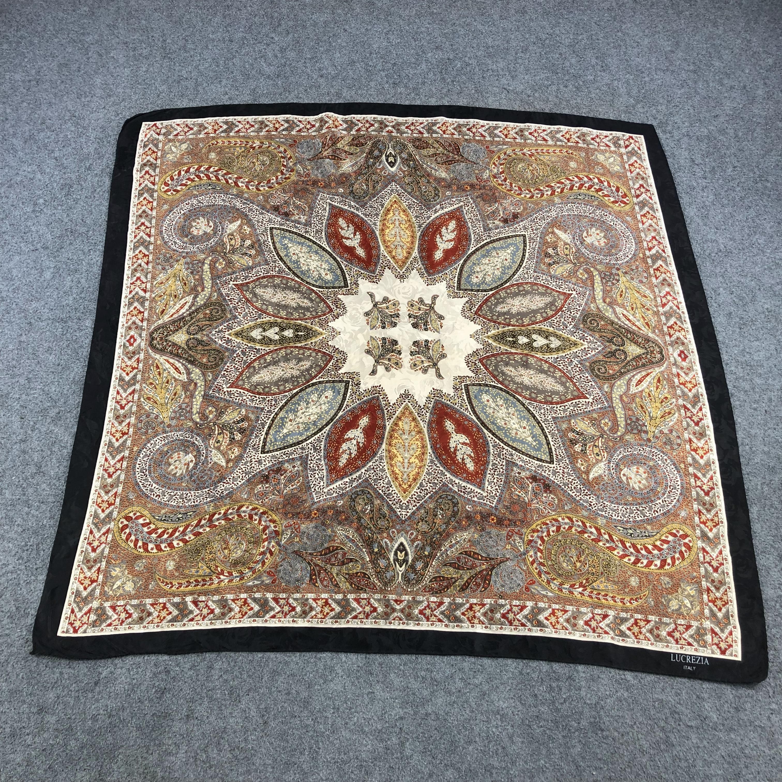 Japanese Brand Lucrezia Italy Paisley Silk Scarf M389 Size ONE SIZE - 2 Thumbnail