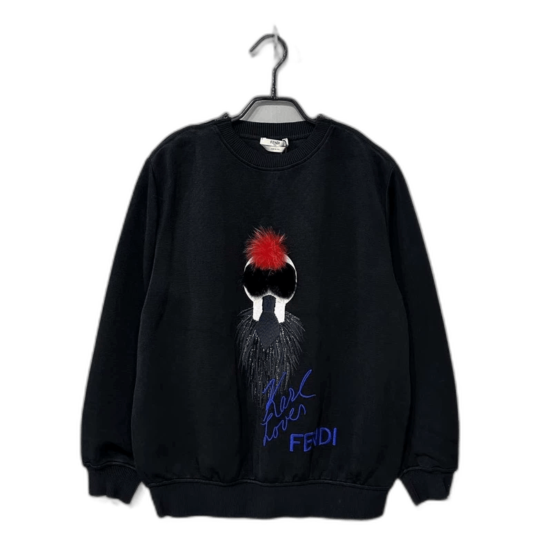 Fendi FENDI Signature Black Sweatshirt with Design Size L / US 10 / IT 46 - 1 Thumbnail