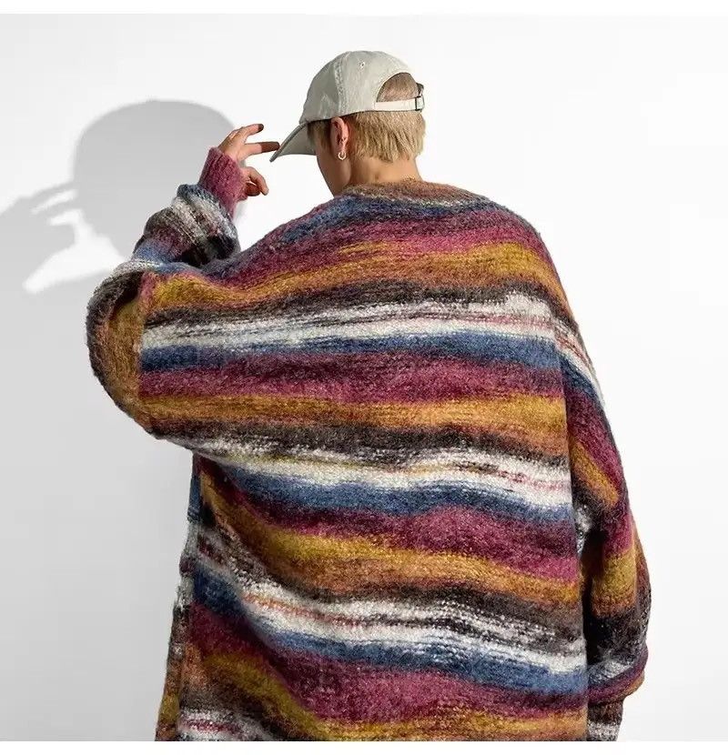 Japanese Brand Striped Sweater Casual Elastic Cardigan Size US L / EU 52-54 / 3 - 2 Thumbnail
