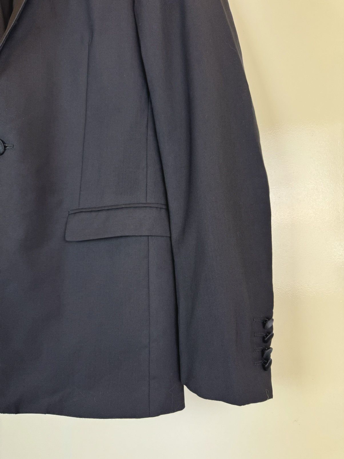Dior Dior unisex black wool blazer tuxedo jacket one button IT46 Size 46R - 3 Thumbnail