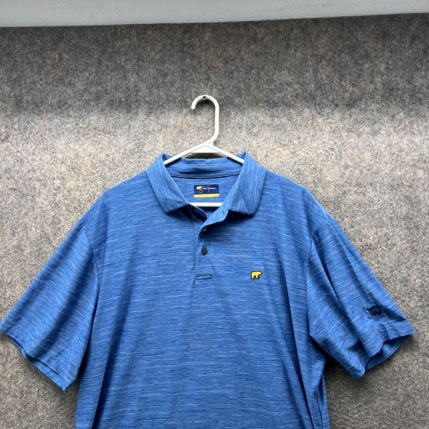 Vintage VINTAGE Jack Nicklaus Polo Shirt Men Large Heather Blue Bear Lakes Polyester Golf Casual Size US L / EU 52-54 / 3 - 2 Thumbnail