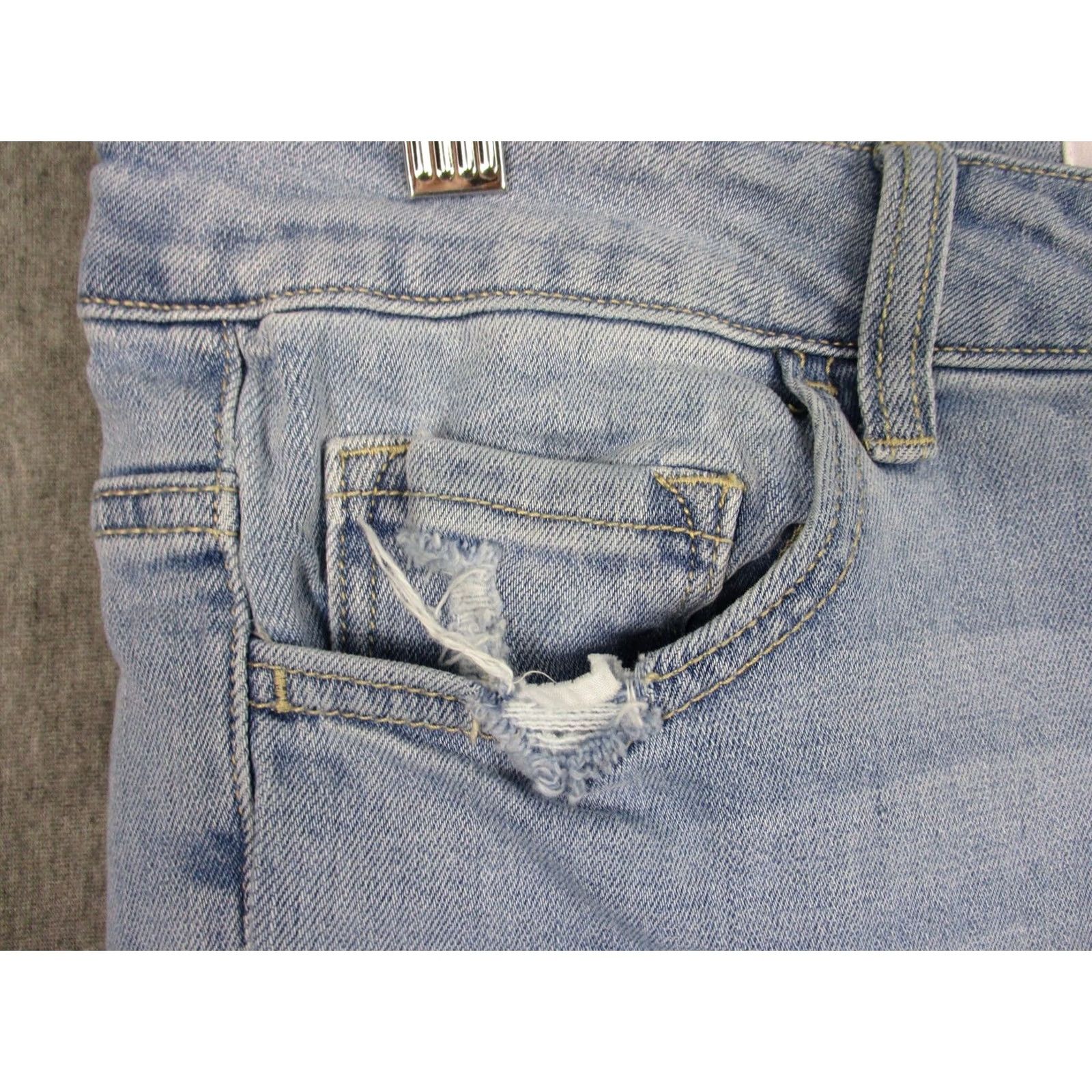 Vintage Vervet Blue Jeans Womens 30 High Rise Bootcut Light Wash Stretch Raw Hem VT838 Size 30" / US 8 / IT 44 - 4 Thumbnail