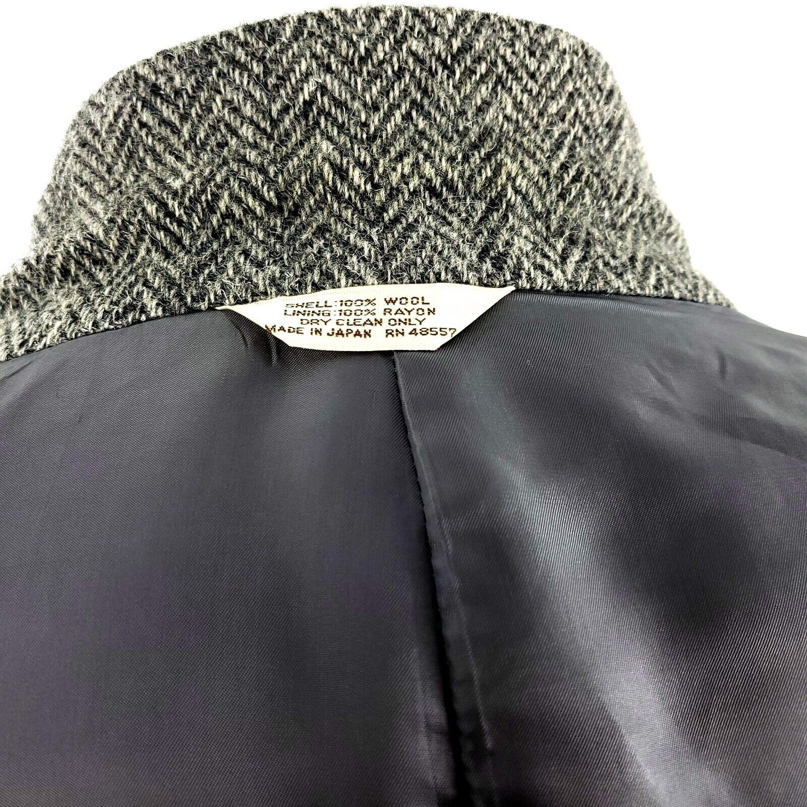Vintage Cambridge Classics Tweed Wool 2 Leather Button Sport Coat 42 Size 42L - 11 Thumbnail
