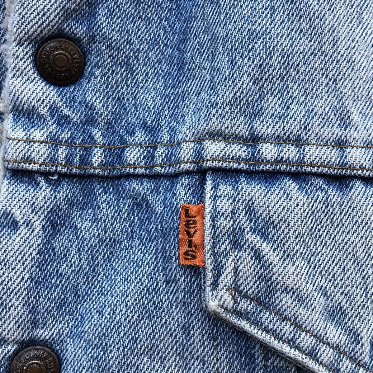 Levi's Vintage Levis Orange Tab Sherpa Lined Denim Trucker Jacket 🇺🇸 Size US L / EU 52-54 / 3 - 4 Thumbnail