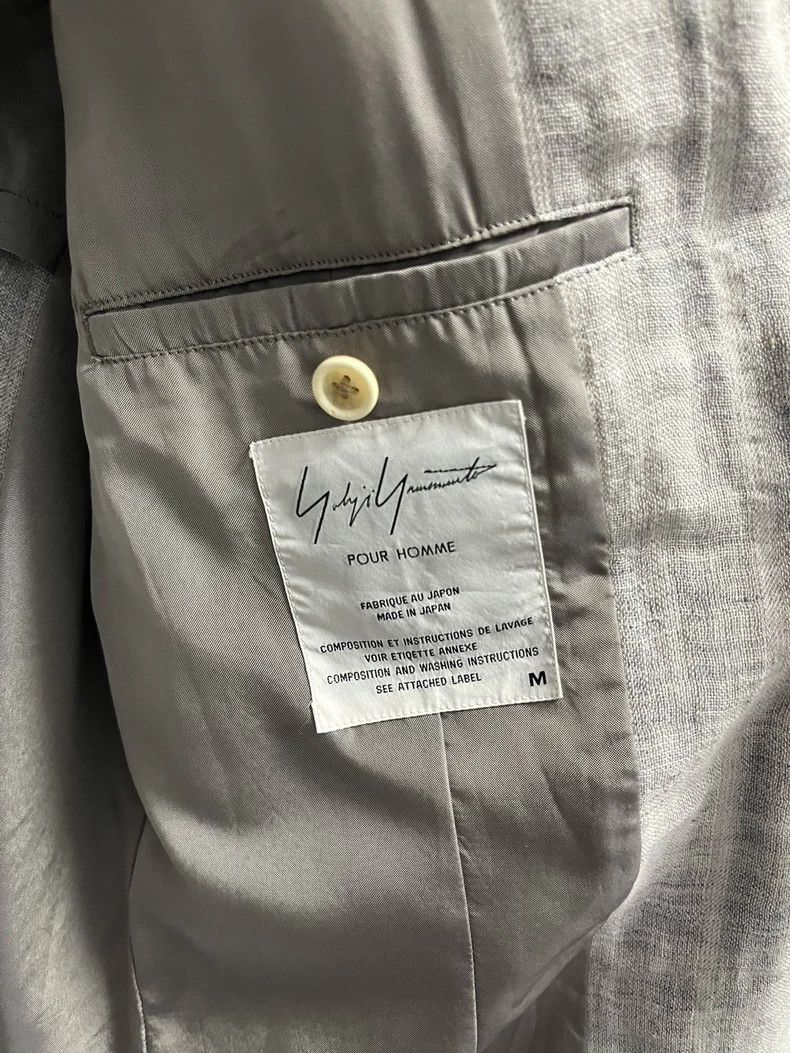 Yohji Yamamoto Yohji Yamamoto size m 98ss Striped silk linen 3 B mid-leng Size 36R - 5 Thumbnail