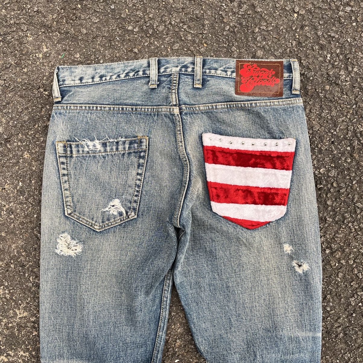 Hysteric Glamour Distressed Denim Thrashed Punk RNA Sweats & Bloods Jeans Size US 30 / EU 46 - 11 Thumbnail