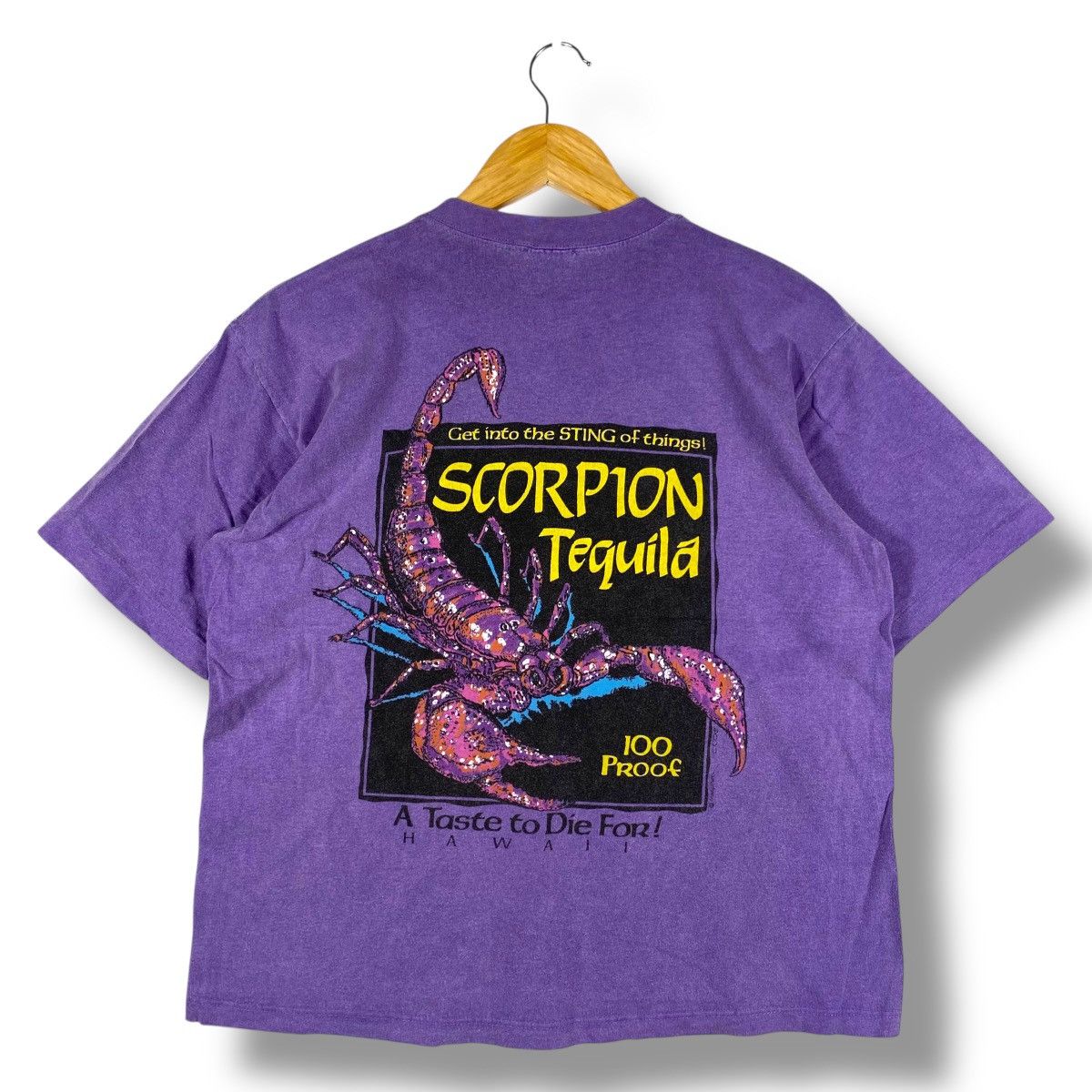 Vintage Vintage 90's Crazyshirts SCORPION TEQUILLA Hawaii Dyed Tee Size US M / EU 48-50 / 2 - 1 Thumbnail
