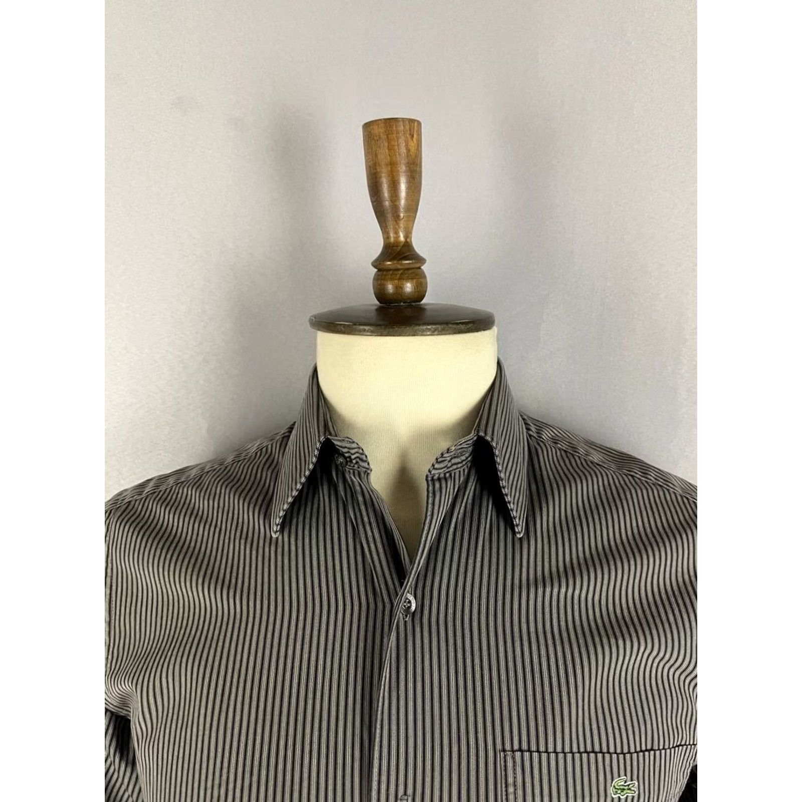 Lacoste Lacoste Shirt Size 38 Gray Striped Cotton Collared Short Sleeve Casual Mens Size US M / EU 48-50 / 2 - 5 Thumbnail