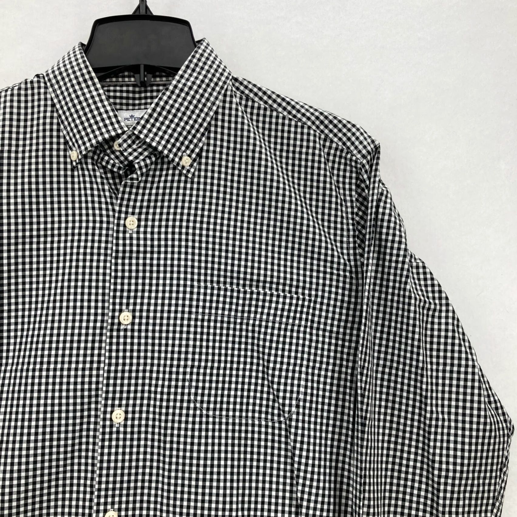 Peter Millar Peter Millar Crown Sport Shirt Mens Medium Black Button-Down Silk Gingham Shirt Size US M / EU 48-50 / 2 - 2 Thumbnail