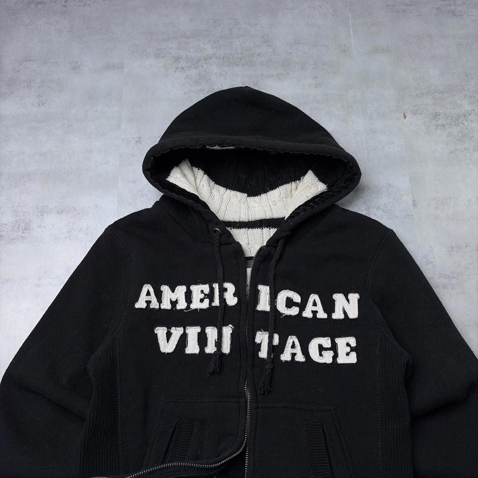Other Y2K Black American Vintage Grunge Knit Lined Zip Up Hoodie Size S / US 4 / IT 40 - 3 Thumbnail