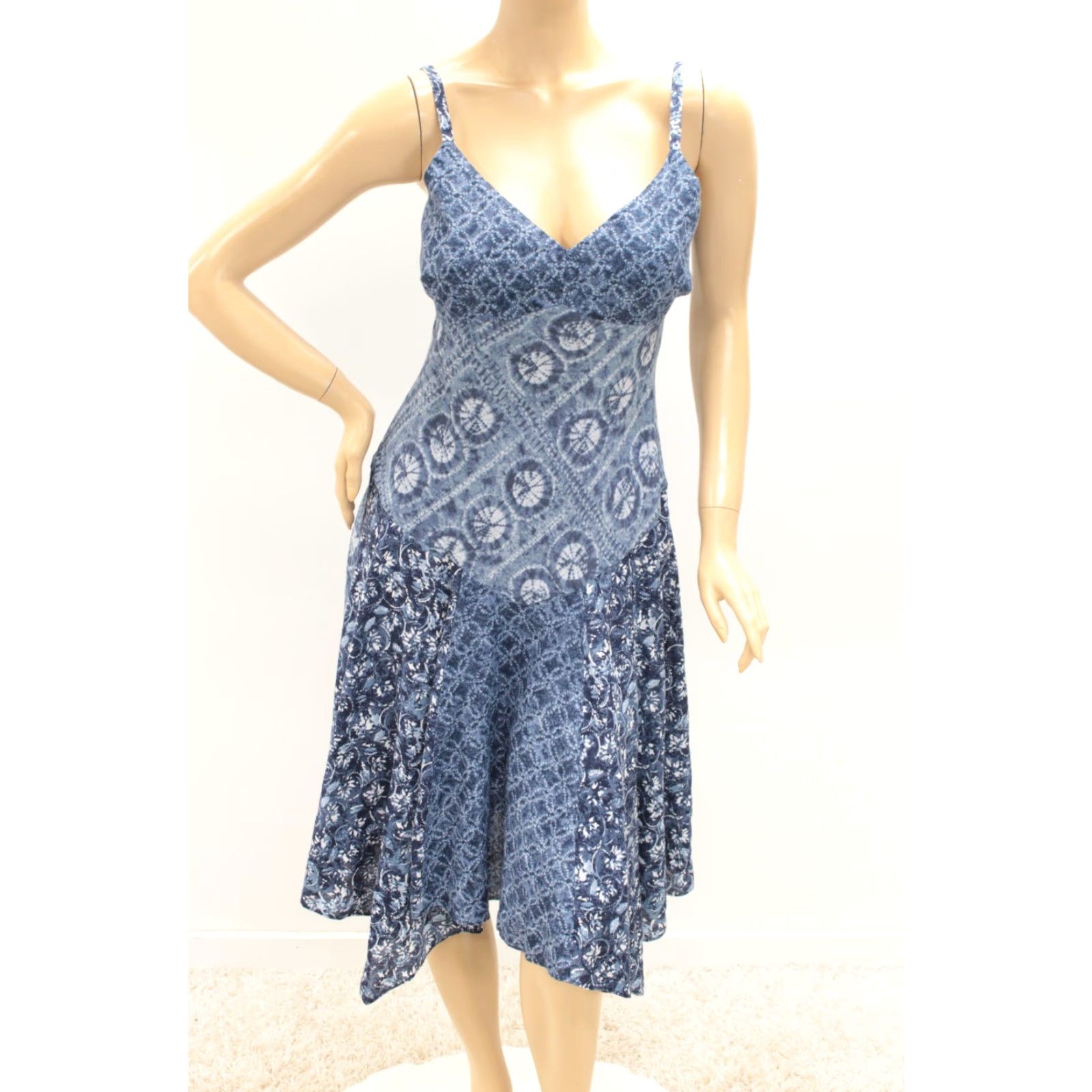 Ralph Lauren VINTAGE Lauren Ralph Lauren Patchwork Tank Dress Blue Linen Patchwork Tank Dress 8 Womens Boho Vacation Casual Women Size M / US 6-8 / IT 42-44 - 5 Thumbnail