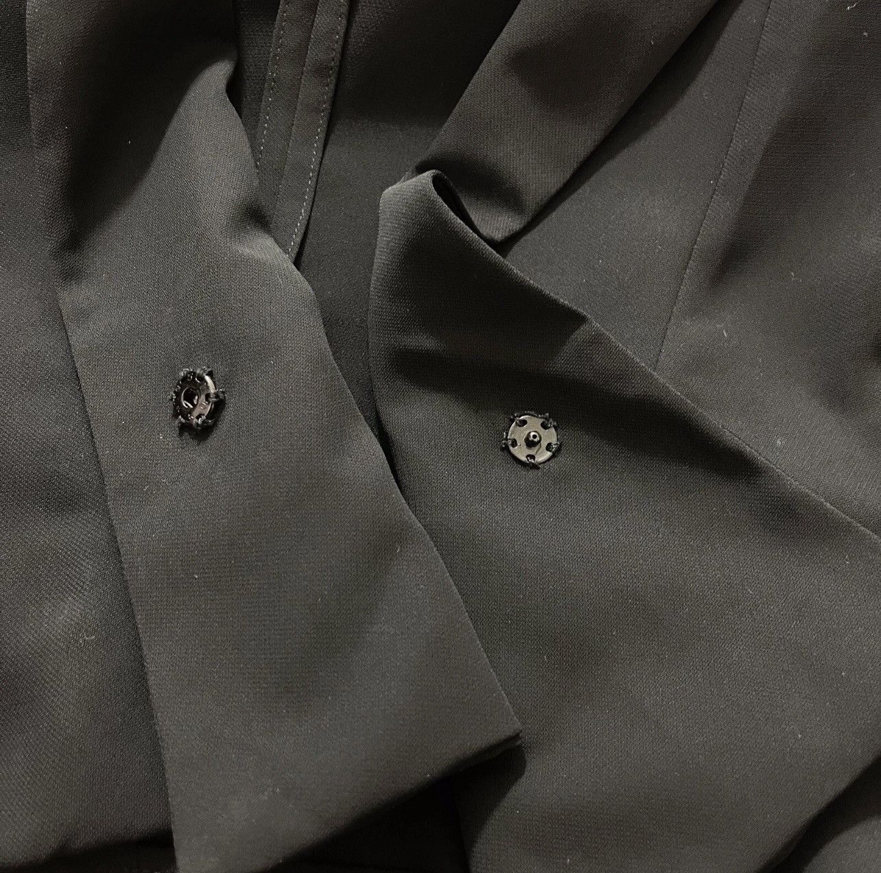 Yohji Yamamoto 90s Wide Spread Neckline Black Blazer Jacket Size XS / US 0-2 / IT 36-38 - 6 Thumbnail
