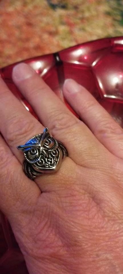 Jewelry Anel Amulet owl Ring Streetwear Jewelry Fashion Gift Size ONE SIZE - 1 Thumbnail