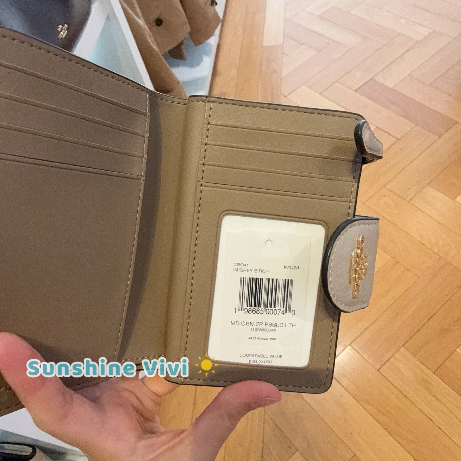 Coach NWT Coach Medium Corner Zip Wallet CBO41 GREY BIRCH Size ONE SIZE - 5 Thumbnail