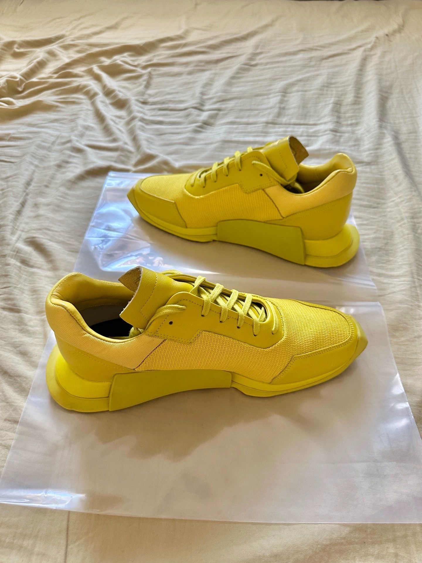 Rick Owens RICK OWENS x adidas Level Runner Low 2 Mid Yellow 9/10 44 Size US 10 / EU 43 - 4 Thumbnail