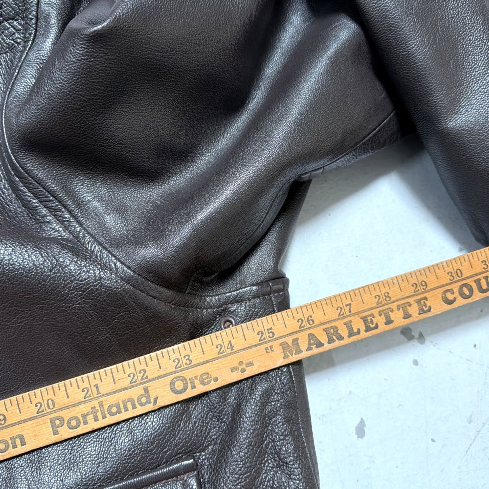 Vintage LL Bean G-1 Goatskin Leather Military Bomber Flight Wool Jacket Made USA L EUC - Brown Size US L / EU 52-54 / 3 - 4 Thumbnail