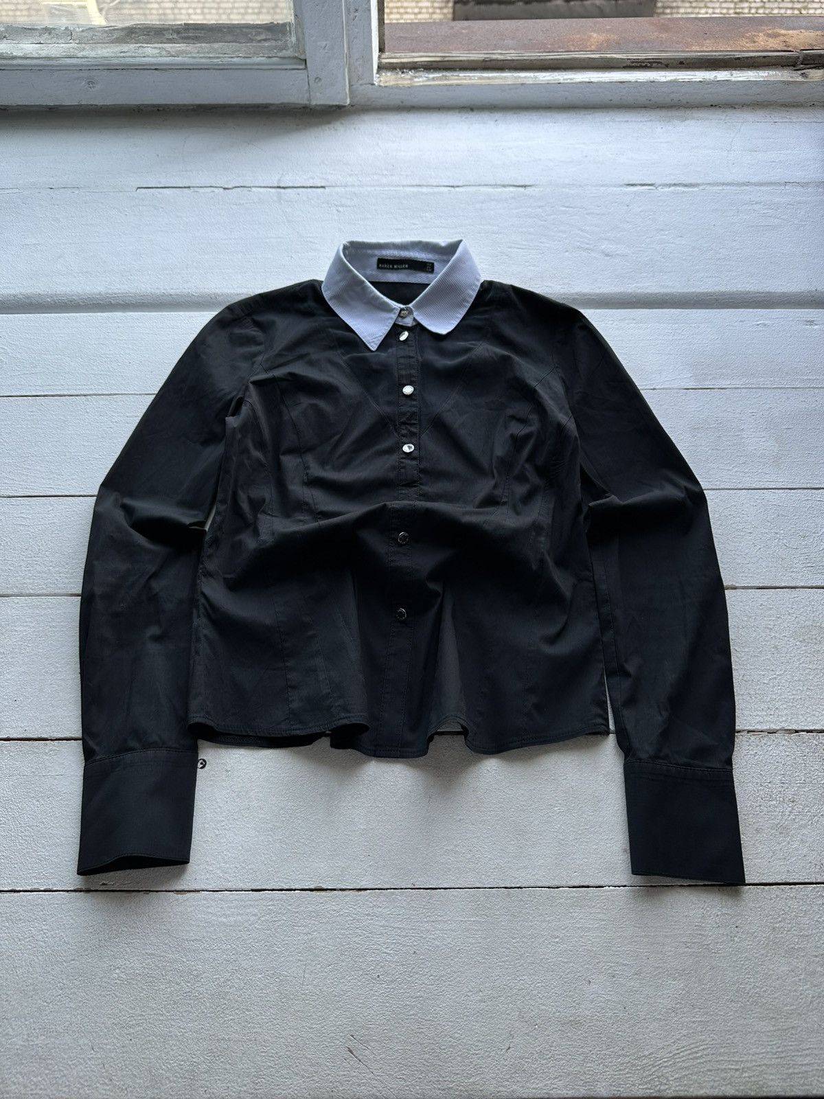 Karen Millen 🚨Vintage Asymmetrical Office Y2K Shirt Karen Millen 00s Size M / US 6-8 / IT 42-44 - 1 Thumbnail