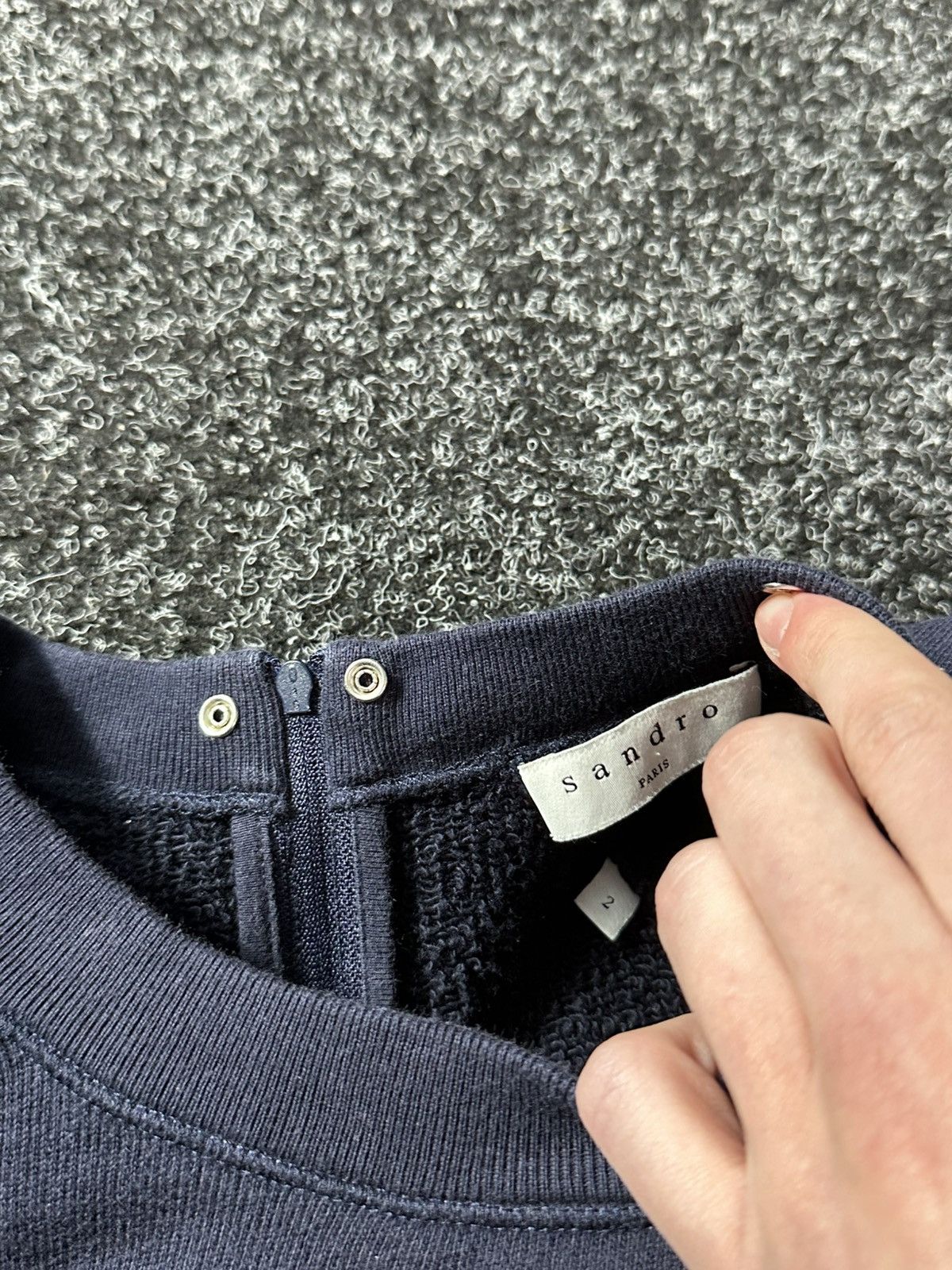 Designer × Sandro × Vintage 🚨Sandro Luxury BIG LOGO UNIVERSITY VINTAGE BLUE SWEATSHIRT Size XS / US 0-2 / IT 36-38 - 5 Thumbnail